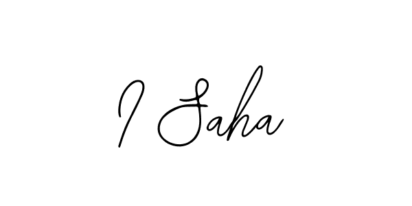 How to make I Saha name signature. Use Bearetta-2O07w style for creating short signs online. This is the latest handwritten sign. I Saha signature style 12 images and pictures png