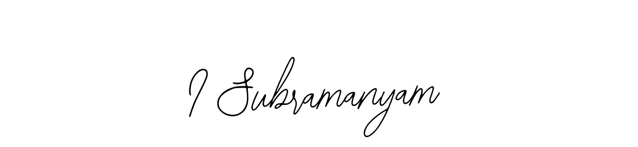 Also we have I Subramanyam name is the best signature style. Create professional handwritten signature collection using Bearetta-2O07w autograph style. I Subramanyam signature style 12 images and pictures png