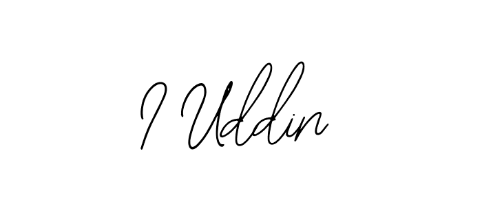 Use a signature maker to create a handwritten signature online. With this signature software, you can design (Bearetta-2O07w) your own signature for name I Uddin. I Uddin signature style 12 images and pictures png