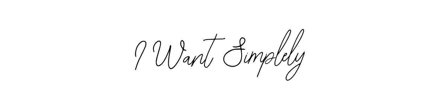 Check out images of Autograph of I Want Simplely name. Actor I Want Simplely Signature Style. Bearetta-2O07w is a professional sign style online. I Want Simplely signature style 12 images and pictures png