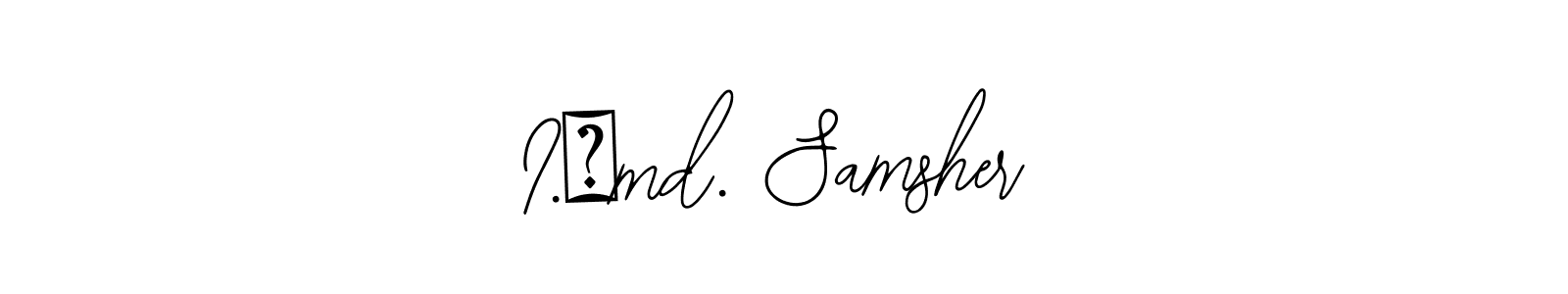 The best way (Bearetta-2O07w) to make a short signature is to pick only two or three words in your name. The name I.❤md. Samsher include a total of six letters. For converting this name. I.❤md. Samsher signature style 12 images and pictures png