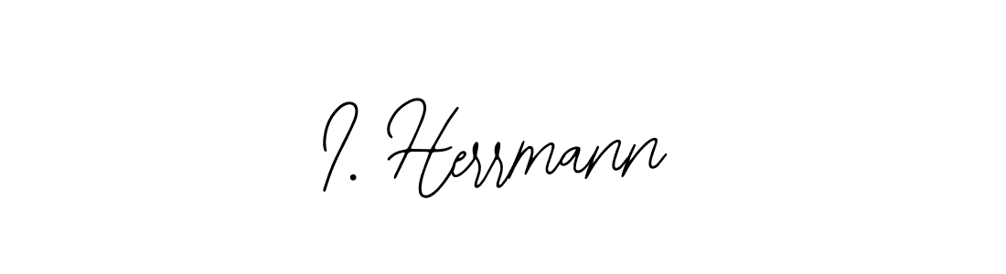 How to make I. Herrmann name signature. Use Bearetta-2O07w style for creating short signs online. This is the latest handwritten sign. I. Herrmann signature style 12 images and pictures png