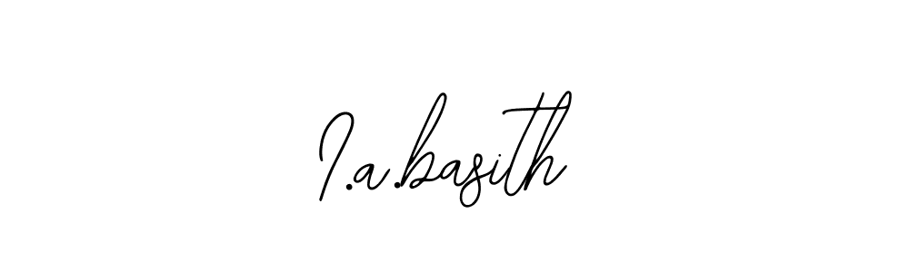 The best way (Bearetta-2O07w) to make a short signature is to pick only two or three words in your name. The name I.a.basith include a total of six letters. For converting this name. I.a.basith signature style 12 images and pictures png