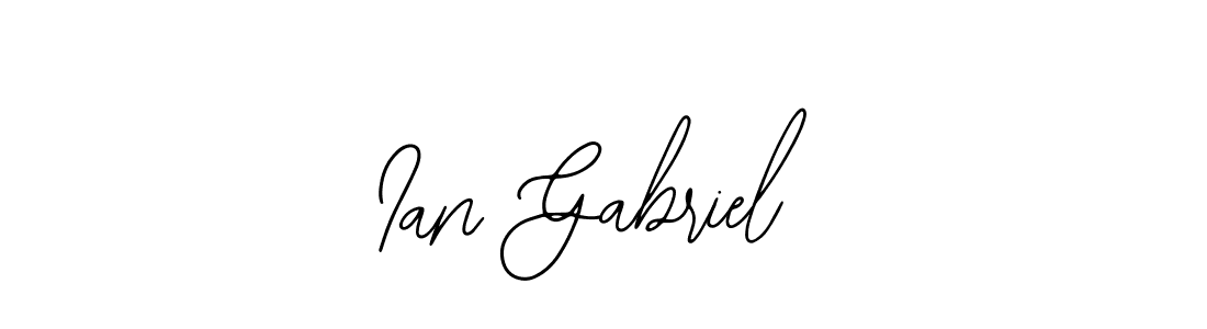You should practise on your own different ways (Bearetta-2O07w) to write your name (Ian Gabriel) in signature. don't let someone else do it for you. Ian Gabriel signature style 12 images and pictures png