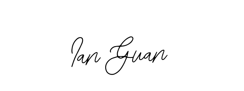 The best way (Bearetta-2O07w) to make a short signature is to pick only two or three words in your name. The name Ian Guan include a total of six letters. For converting this name. Ian Guan signature style 12 images and pictures png