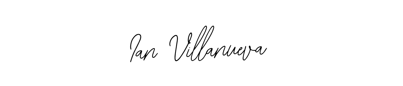 How to make Ian Villanueva name signature. Use Bearetta-2O07w style for creating short signs online. This is the latest handwritten sign. Ian Villanueva signature style 12 images and pictures png