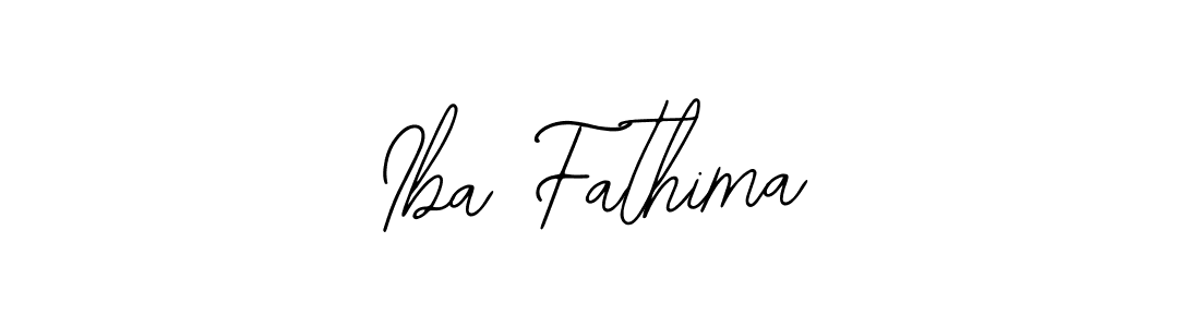 How to make Iba Fathima name signature. Use Bearetta-2O07w style for creating short signs online. This is the latest handwritten sign. Iba Fathima signature style 12 images and pictures png
