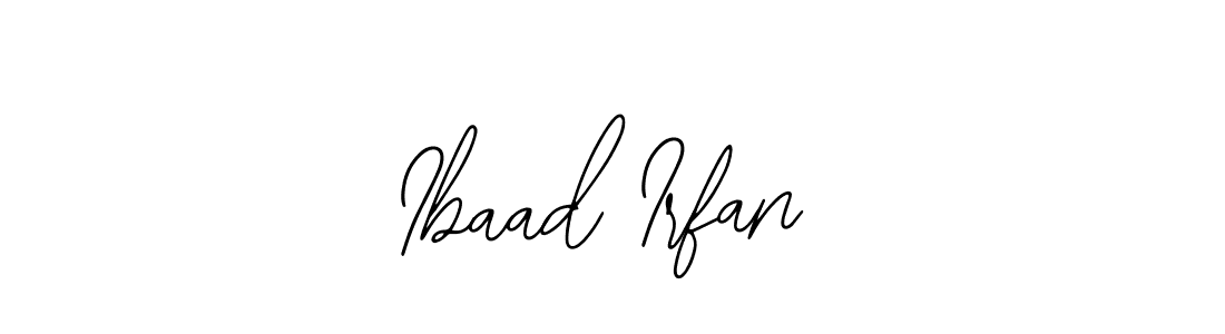 You should practise on your own different ways (Bearetta-2O07w) to write your name (Ibaad Irfan) in signature. don't let someone else do it for you. Ibaad Irfan signature style 12 images and pictures png
