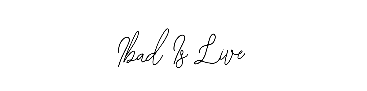 The best way (Bearetta-2O07w) to make a short signature is to pick only two or three words in your name. The name Ibad Is Live include a total of six letters. For converting this name. Ibad Is Live signature style 12 images and pictures png