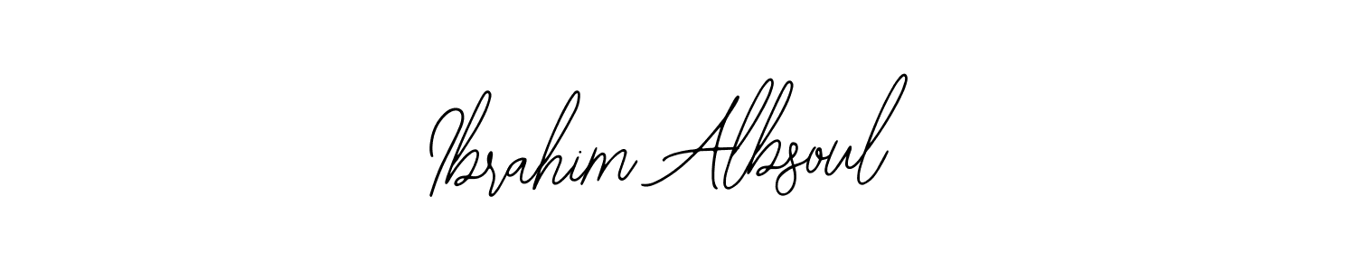 if you are searching for the best signature style for your name Ibrahim Albsoul. so please give up your signature search. here we have designed multiple signature styles  using Bearetta-2O07w. Ibrahim Albsoul signature style 12 images and pictures png