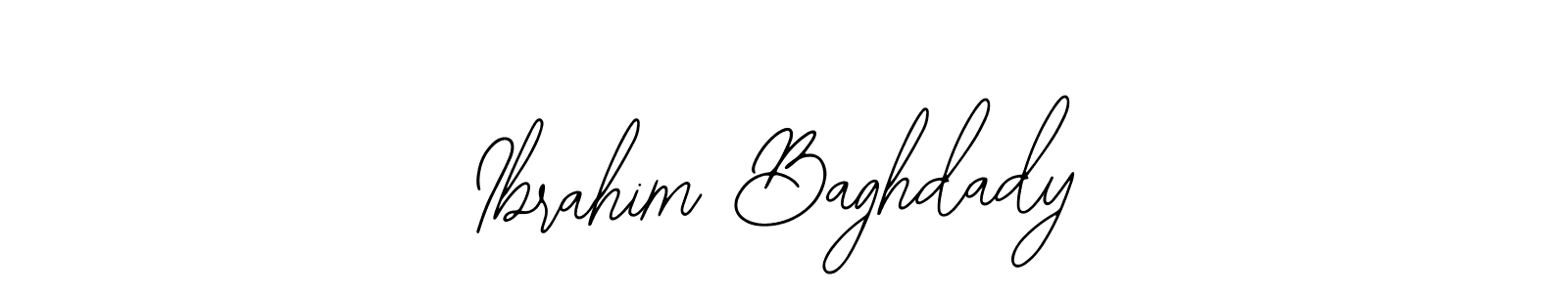 if you are searching for the best signature style for your name Ibrahim Baghdady. so please give up your signature search. here we have designed multiple signature styles  using Bearetta-2O07w. Ibrahim Baghdady signature style 12 images and pictures png