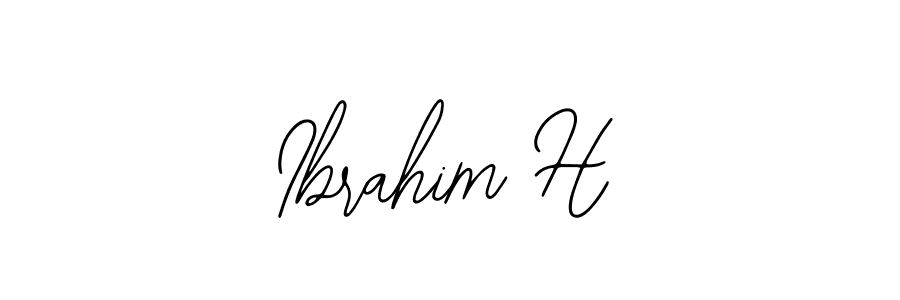 Make a beautiful signature design for name Ibrahim H. With this signature (Bearetta-2O07w) style, you can create a handwritten signature for free. Ibrahim H signature style 12 images and pictures png