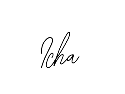 Design your own signature with our free online signature maker. With this signature software, you can create a handwritten (Bearetta-2O07w) signature for name Icha. Icha signature style 12 images and pictures png