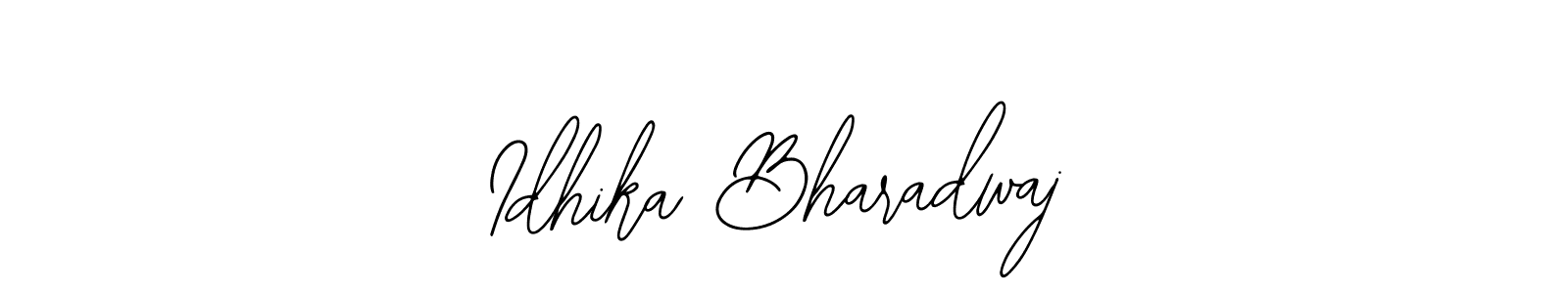 The best way (Bearetta-2O07w) to make a short signature is to pick only two or three words in your name. The name Idhika Bharadwaj include a total of six letters. For converting this name. Idhika Bharadwaj signature style 12 images and pictures png