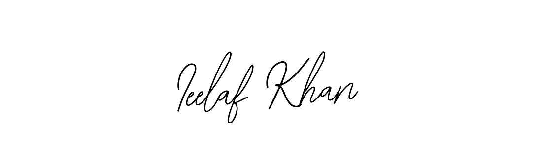How to make Ieelaf Khan name signature. Use Bearetta-2O07w style for creating short signs online. This is the latest handwritten sign. Ieelaf Khan signature style 12 images and pictures png