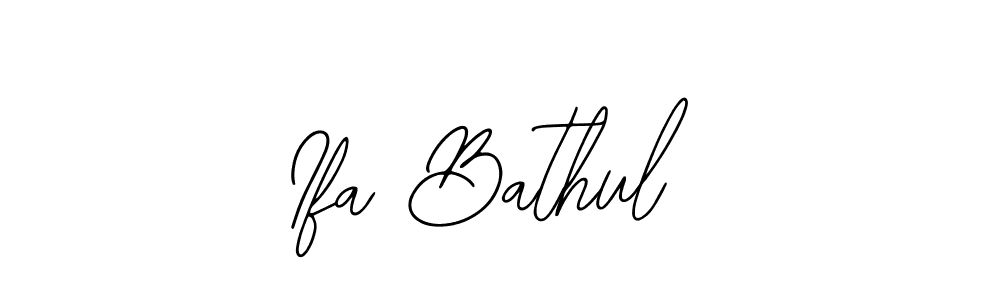 Use a signature maker to create a handwritten signature online. With this signature software, you can design (Bearetta-2O07w) your own signature for name Ifa Bathul. Ifa Bathul signature style 12 images and pictures png