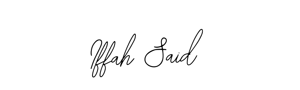 Also You can easily find your signature by using the search form. We will create Iffah Said name handwritten signature images for you free of cost using Bearetta-2O07w sign style. Iffah Said signature style 12 images and pictures png