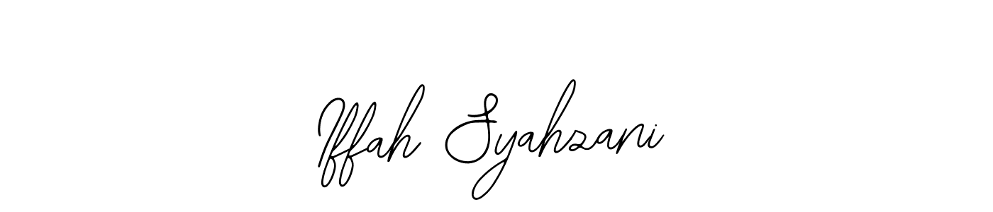 Also You can easily find your signature by using the search form. We will create Iffah Syahzani name handwritten signature images for you free of cost using Bearetta-2O07w sign style. Iffah Syahzani signature style 12 images and pictures png