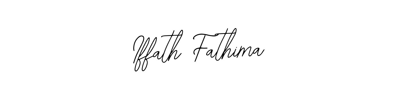 How to make Iffath Fathima name signature. Use Bearetta-2O07w style for creating short signs online. This is the latest handwritten sign. Iffath Fathima signature style 12 images and pictures png