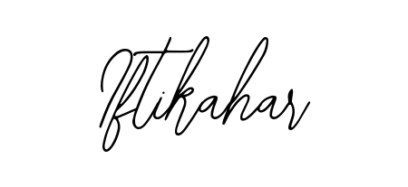 Enhance your business communications with Iftikahar signature in Bearetta-2O07w lettering. Clean, modern, and universally compatible. Iftikahar signature style 12 images and pictures png