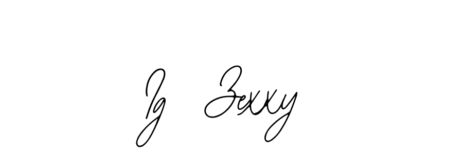 The best way (Bearetta-2O07w) to make a short signature is to pick only two or three words in your name. The name Ig  Zexxy include a total of six letters. For converting this name. Ig  Zexxy signature style 12 images and pictures png