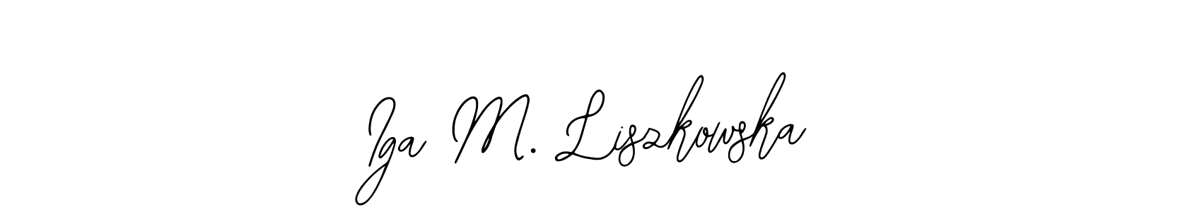 Also You can easily find your signature by using the search form. We will create Iga M. Liszkowska name handwritten signature images for you free of cost using Bearetta-2O07w sign style. Iga M. Liszkowska signature style 12 images and pictures png