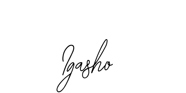 How to make Igasho name signature. Use Bearetta-2O07w style for creating short signs online. This is the latest handwritten sign. Igasho signature style 12 images and pictures png