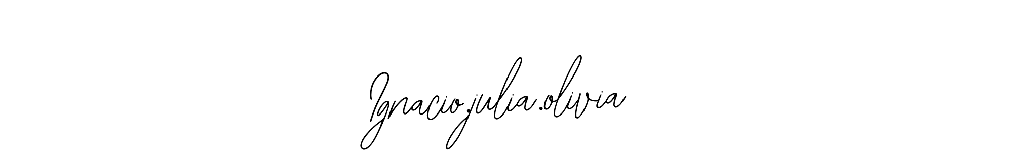 Bearetta-2O07w is a professional signature style that is perfect for those who want to add a touch of class to their signature. It is also a great choice for those who want to make their signature more unique. Get Ignacio.julia.olivia name to fancy signature for free. Ignacio.julia.olivia signature style 12 images and pictures png