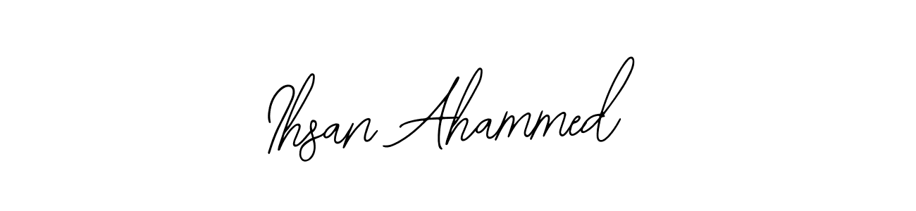 This is the best signature style for the Ihsan Ahammed name. Also you like these signature font (Bearetta-2O07w). Mix name signature. Ihsan Ahammed signature style 12 images and pictures png