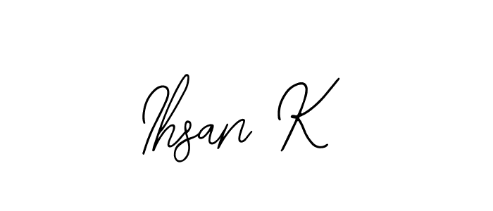 Similarly Bearetta-2O07w is the best handwritten signature design. Signature creator online .You can use it as an online autograph creator for name Ihsan K. Ihsan K signature style 12 images and pictures png