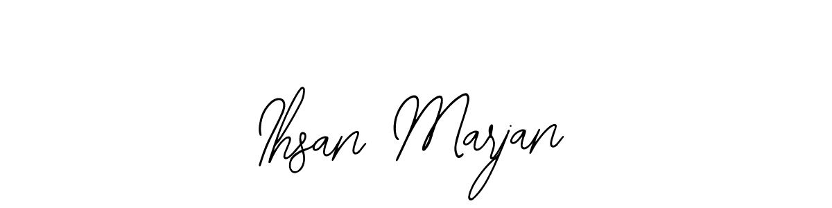 Similarly Bearetta-2O07w is the best handwritten signature design. Signature creator online .You can use it as an online autograph creator for name Ihsan Marjan. Ihsan Marjan signature style 12 images and pictures png