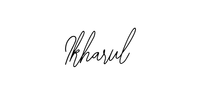 How to make Ikharul name signature. Use Bearetta-2O07w style for creating short signs online. This is the latest handwritten sign. Ikharul signature style 12 images and pictures png