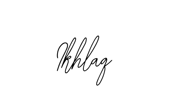 The best way (Bearetta-2O07w) to make a short signature is to pick only two or three words in your name. The name Ikhlaq include a total of six letters. For converting this name. Ikhlaq signature style 12 images and pictures png