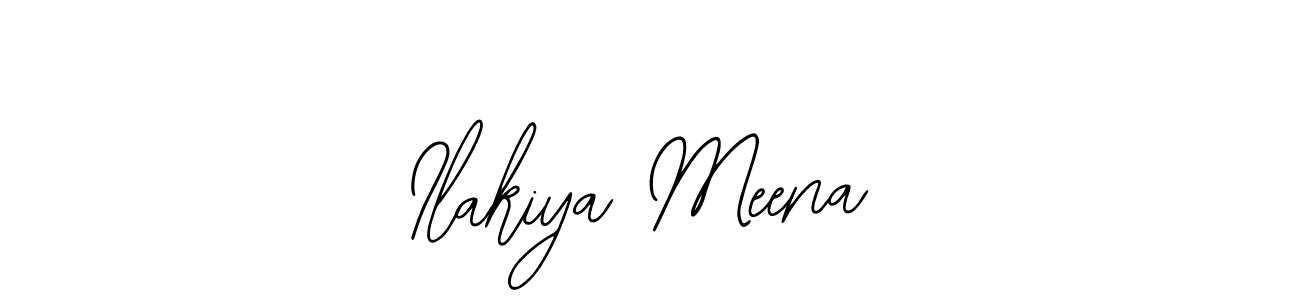 The best way (Bearetta-2O07w) to make a short signature is to pick only two or three words in your name. The name Ilakiya Meena include a total of six letters. For converting this name. Ilakiya Meena signature style 12 images and pictures png