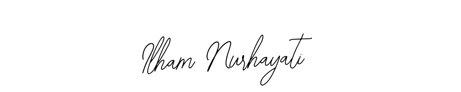 The best way (Bearetta-2O07w) to make a short signature is to pick only two or three words in your name. The name Ilham Nurhayati include a total of six letters. For converting this name. Ilham Nurhayati signature style 12 images and pictures png