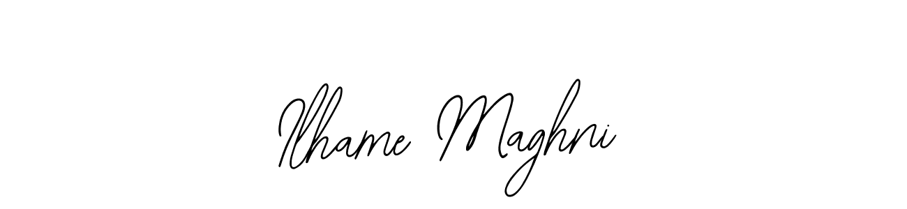 Use a signature maker to create a handwritten signature online. With this signature software, you can design (Bearetta-2O07w) your own signature for name Ilhame Maghni. Ilhame Maghni signature style 12 images and pictures png