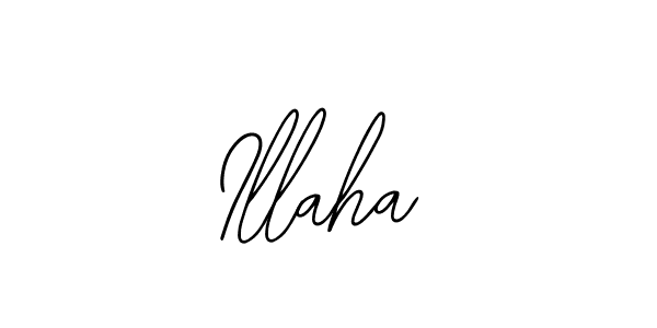 How to make Illaha signature? Bearetta-2O07w is a professional autograph style. Create handwritten signature for Illaha name. Illaha signature style 12 images and pictures png
