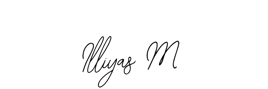How to make Illiyas M name signature. Use Bearetta-2O07w style for creating short signs online. This is the latest handwritten sign. Illiyas M signature style 12 images and pictures png