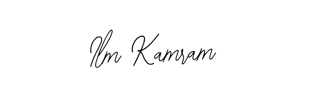 You should practise on your own different ways (Bearetta-2O07w) to write your name (Ilm Kamram) in signature. don't let someone else do it for you. Ilm Kamram signature style 12 images and pictures png