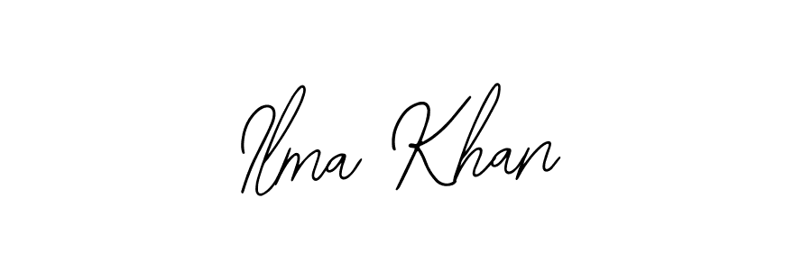 You should practise on your own different ways (Bearetta-2O07w) to write your name (Ilma Khan) in signature. don't let someone else do it for you. Ilma Khan signature style 12 images and pictures png