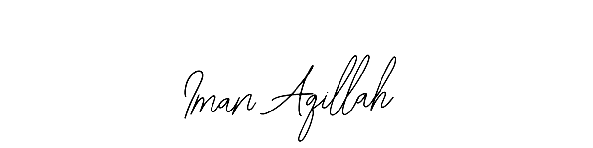 The best way (Bearetta-2O07w) to make a short signature is to pick only two or three words in your name. The name Iman Aqillah include a total of six letters. For converting this name. Iman Aqillah signature style 12 images and pictures png