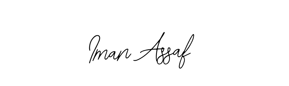 How to make Iman Assaf name signature. Use Bearetta-2O07w style for creating short signs online. This is the latest handwritten sign. Iman Assaf signature style 12 images and pictures png