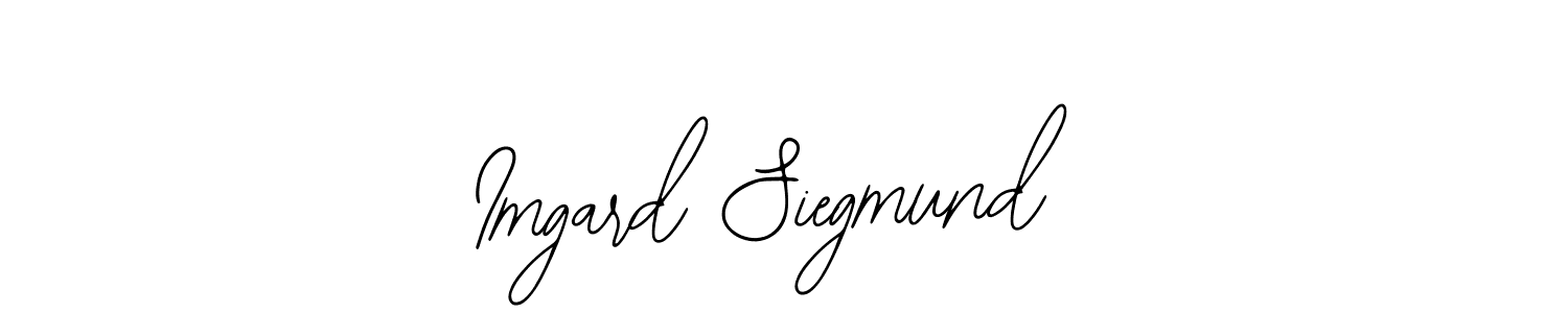 Bearetta-2O07w is a professional signature style that is perfect for those who want to add a touch of class to their signature. It is also a great choice for those who want to make their signature more unique. Get Imgard Siegmund name to fancy signature for free. Imgard Siegmund signature style 12 images and pictures png