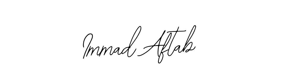 The best way (Bearetta-2O07w) to make a short signature is to pick only two or three words in your name. The name Immad Aftab include a total of six letters. For converting this name. Immad Aftab signature style 12 images and pictures png
