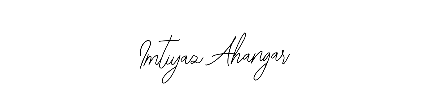 How to make Imtiyaz Ahangar name signature. Use Bearetta-2O07w style for creating short signs online. This is the latest handwritten sign. Imtiyaz Ahangar signature style 12 images and pictures png