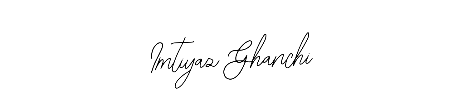 How to make Imtiyaz Ghanchi name signature. Use Bearetta-2O07w style for creating short signs online. This is the latest handwritten sign. Imtiyaz Ghanchi signature style 12 images and pictures png