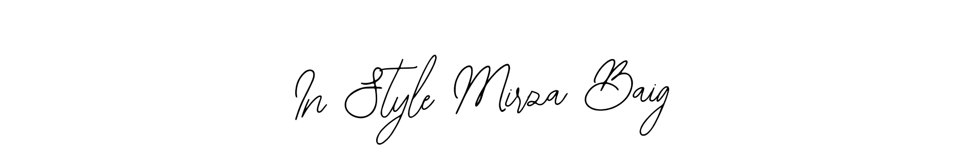 Also we have In Style Mirza Baig name is the best signature style. Create professional handwritten signature collection using Bearetta-2O07w autograph style. In Style Mirza Baig signature style 12 images and pictures png