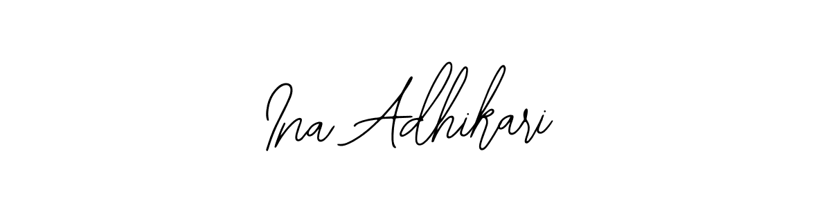 How to make Ina Adhikari name signature. Use Bearetta-2O07w style for creating short signs online. This is the latest handwritten sign. Ina Adhikari signature style 12 images and pictures png