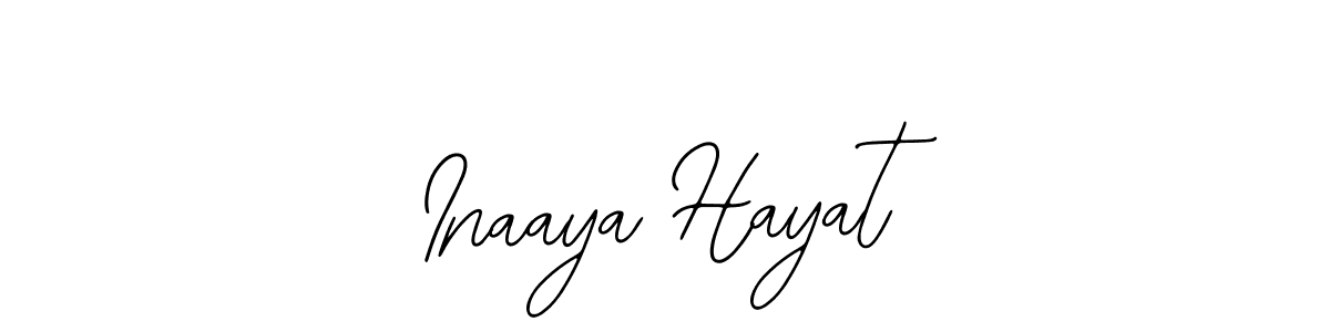 The best way (Bearetta-2O07w) to make a short signature is to pick only two or three words in your name. The name Inaaya Hayat include a total of six letters. For converting this name. Inaaya Hayat signature style 12 images and pictures png