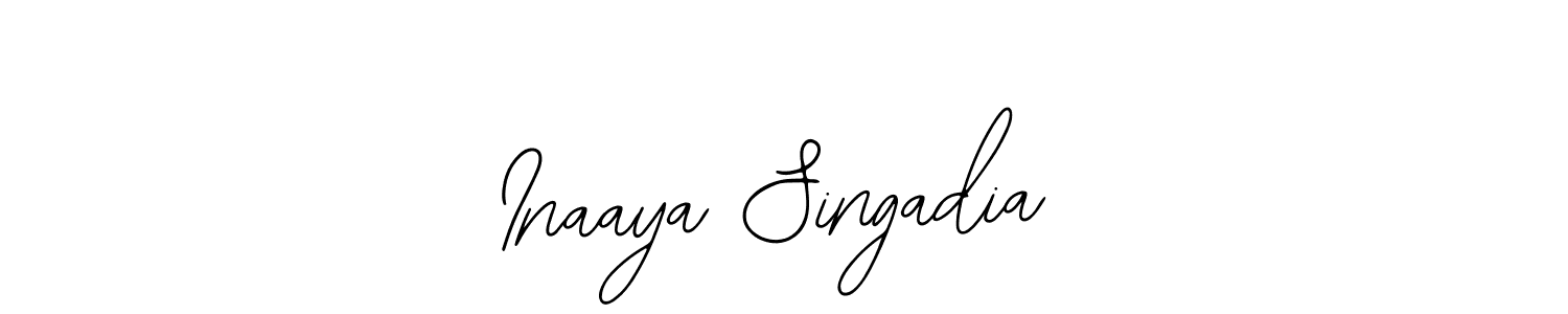 The best way (Bearetta-2O07w) to make a short signature is to pick only two or three words in your name. The name Inaaya Singadia include a total of six letters. For converting this name. Inaaya Singadia signature style 12 images and pictures png